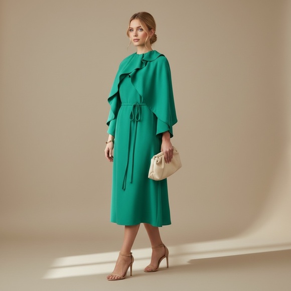 VALENTINO Belted Silk Dress It 38 - Picture 4 of 13